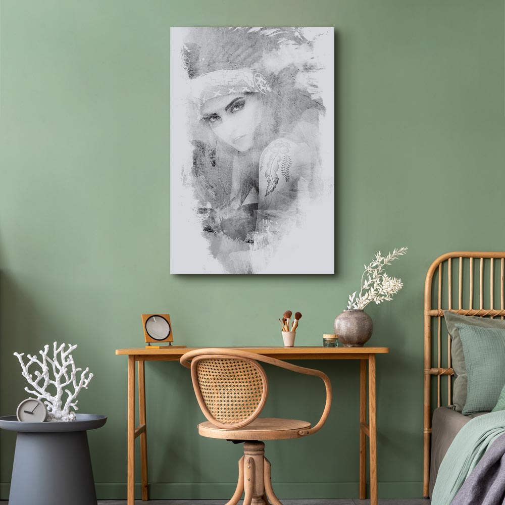 Ethnic Woman Portrait Vertical Canvas Print