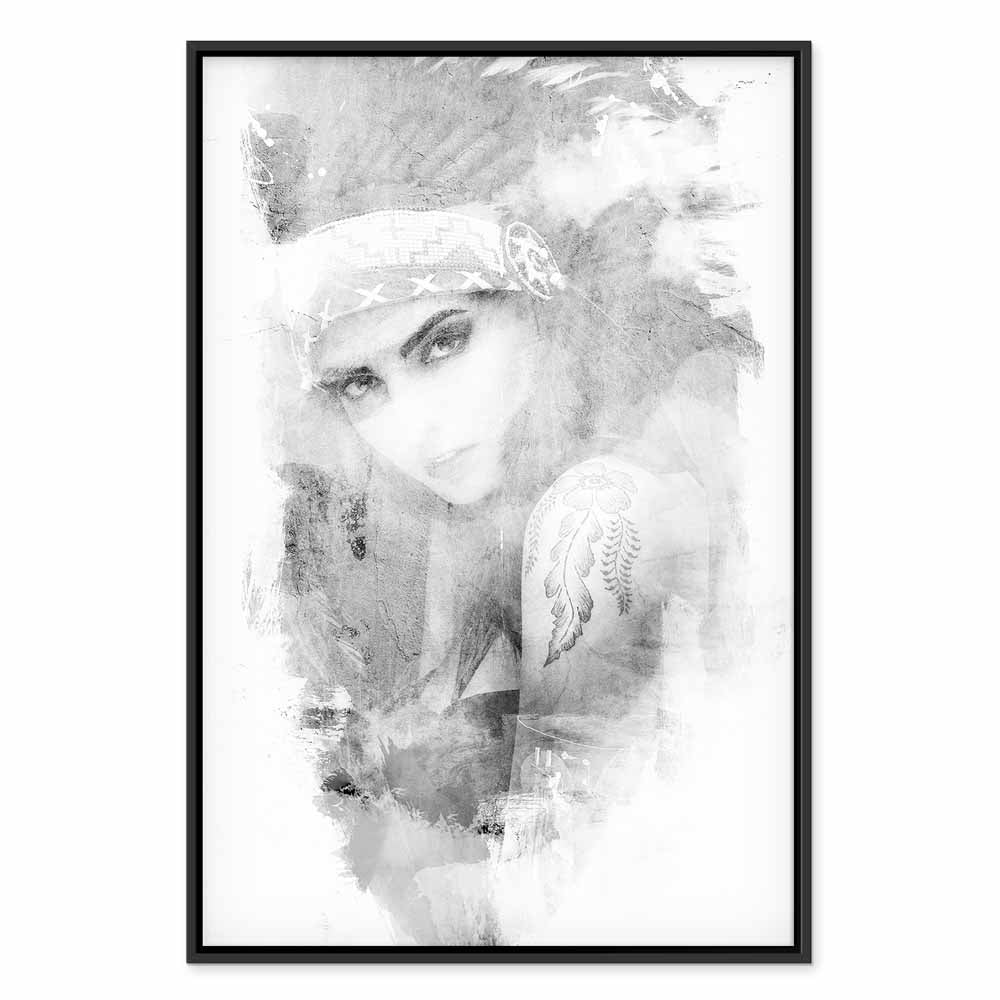 Ethnic Woman Portrait Vertical Canvas Print