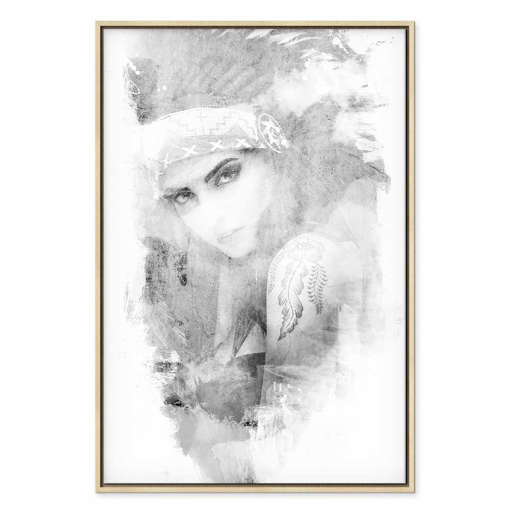 Ethnic Woman Portrait Vertical Canvas Print