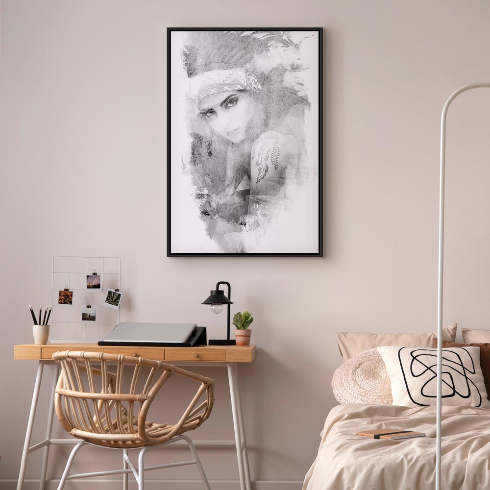 Ethnic Woman Portrait Vertical Canvas Print