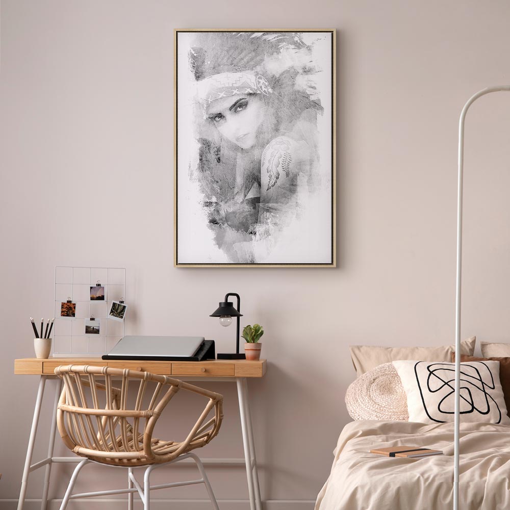 Ethnic Woman Portrait Vertical Canvas Print