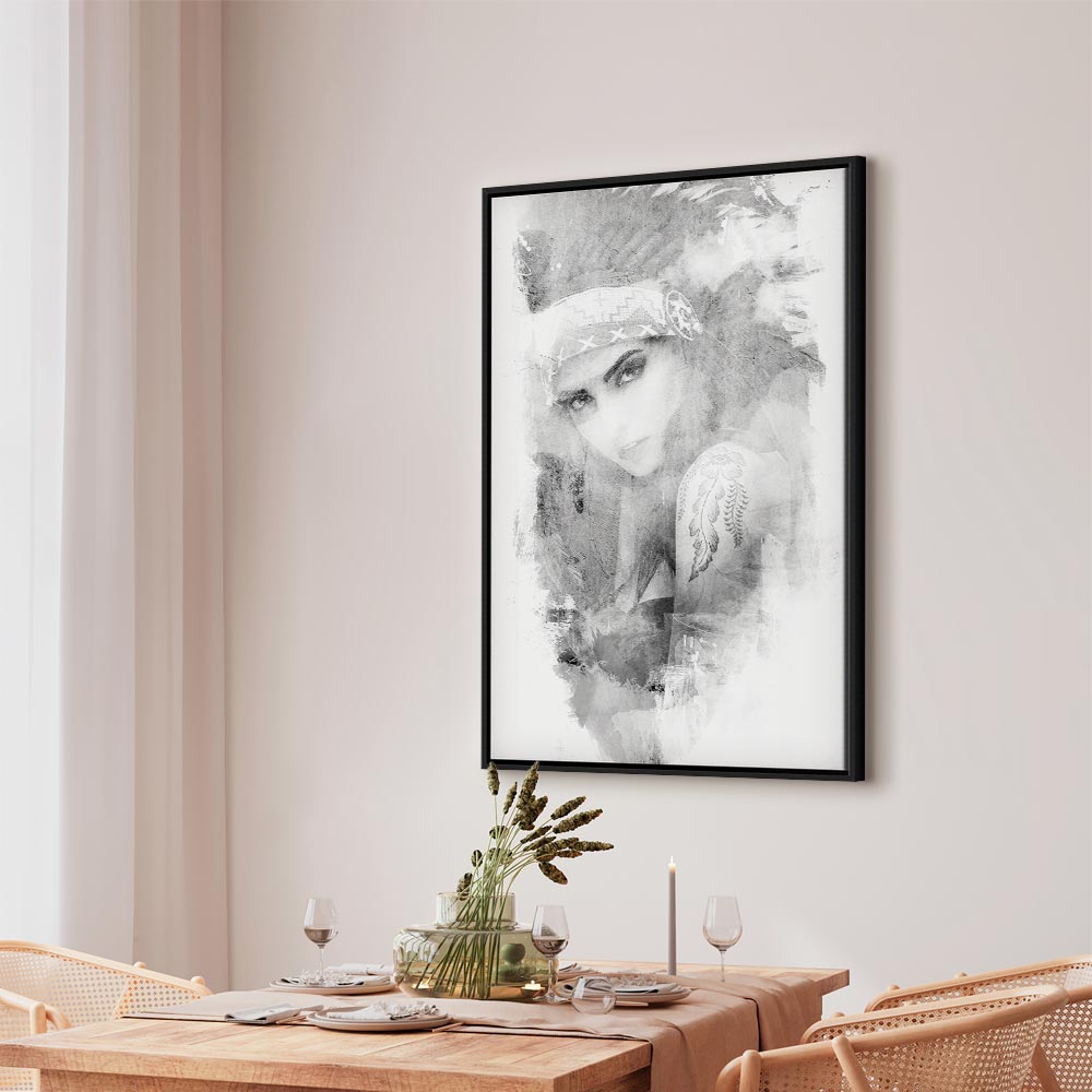 Ethnic Woman Portrait Vertical Canvas Print