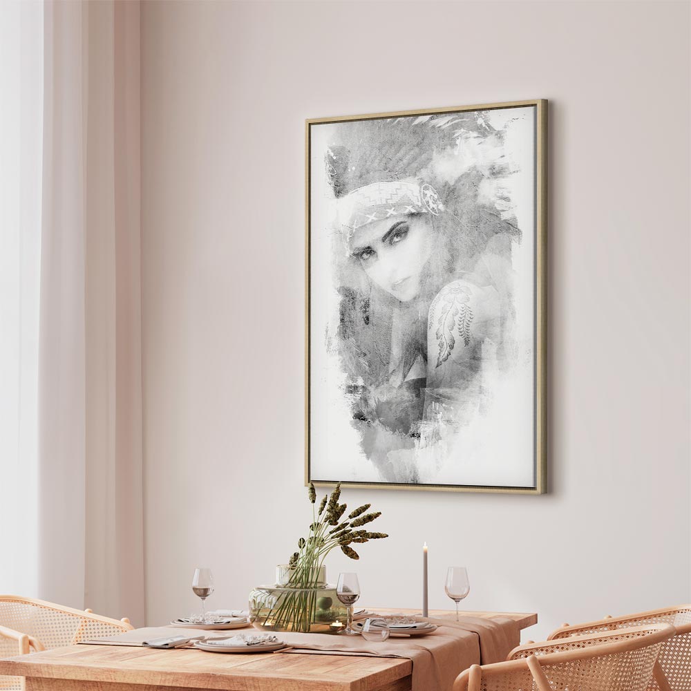 Ethnic Woman Portrait Vertical Canvas Print