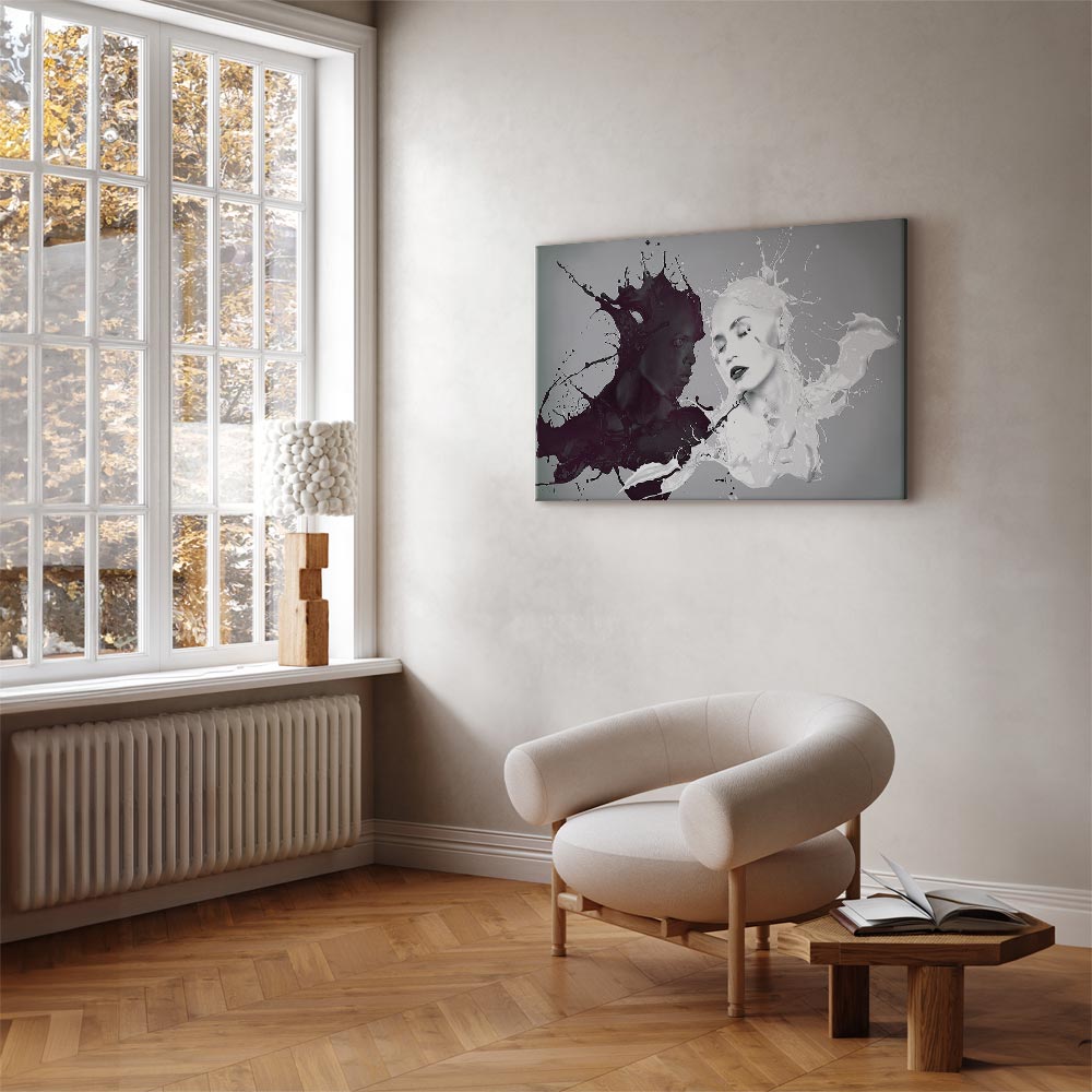 Abstract Couple Portrait Contemporary Canvas Print