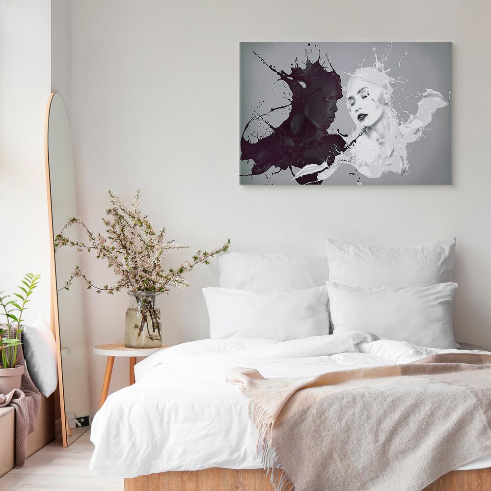 Abstract Couple Portrait Contemporary Canvas Print