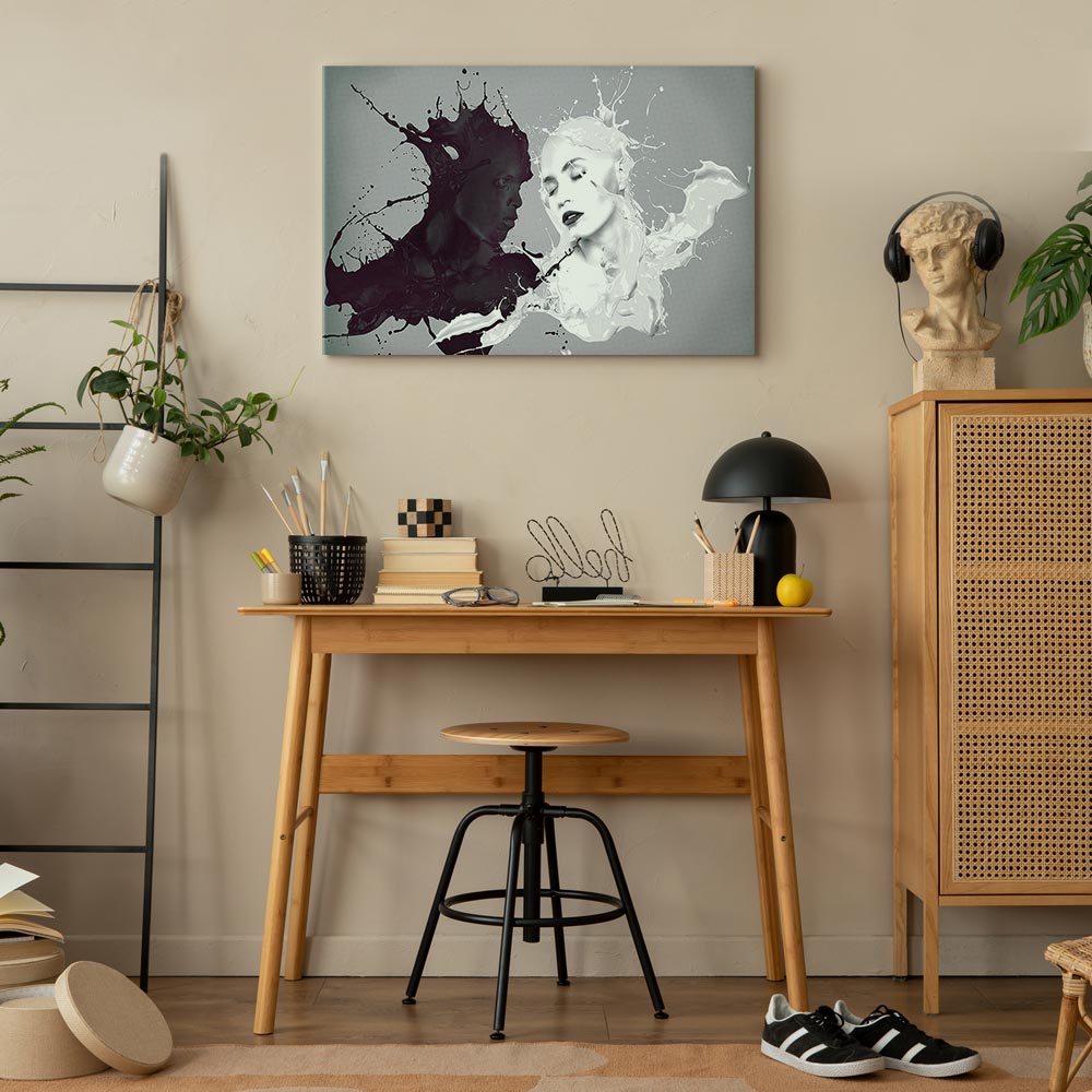 Abstract Couple Portrait Contemporary Canvas Print