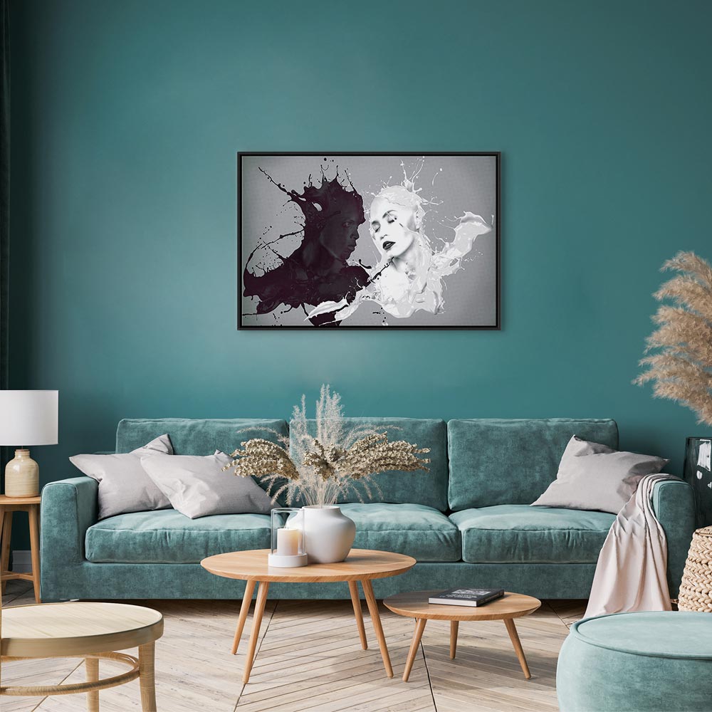 Abstract Couple Portrait Contemporary Canvas Print