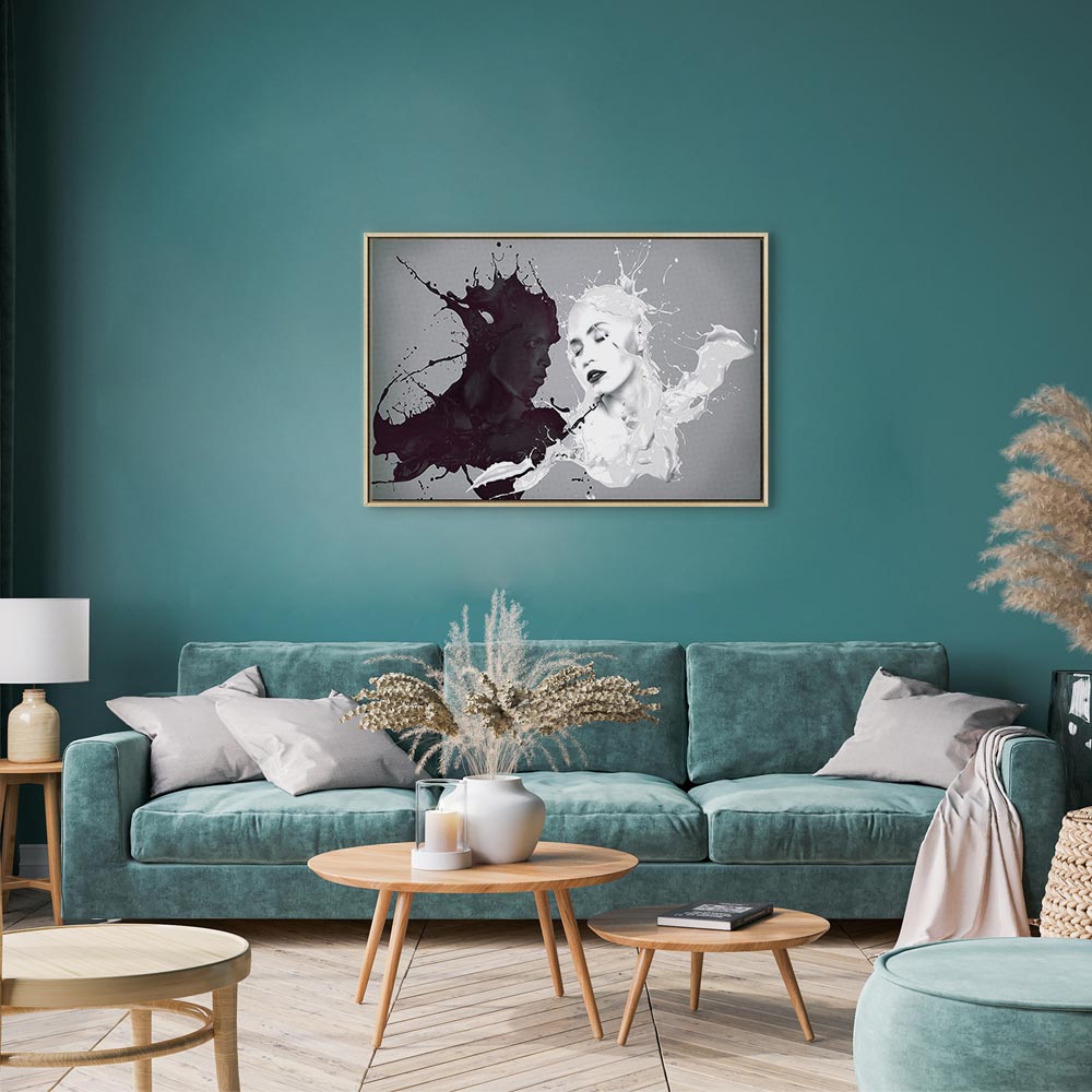 Abstract Couple Portrait Contemporary Canvas Print