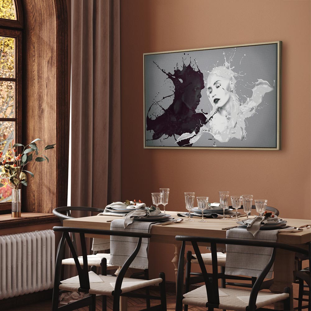 Abstract Couple Portrait Contemporary Canvas Print