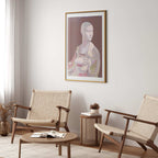 Pastel Woman Portrait Contemporary Poster