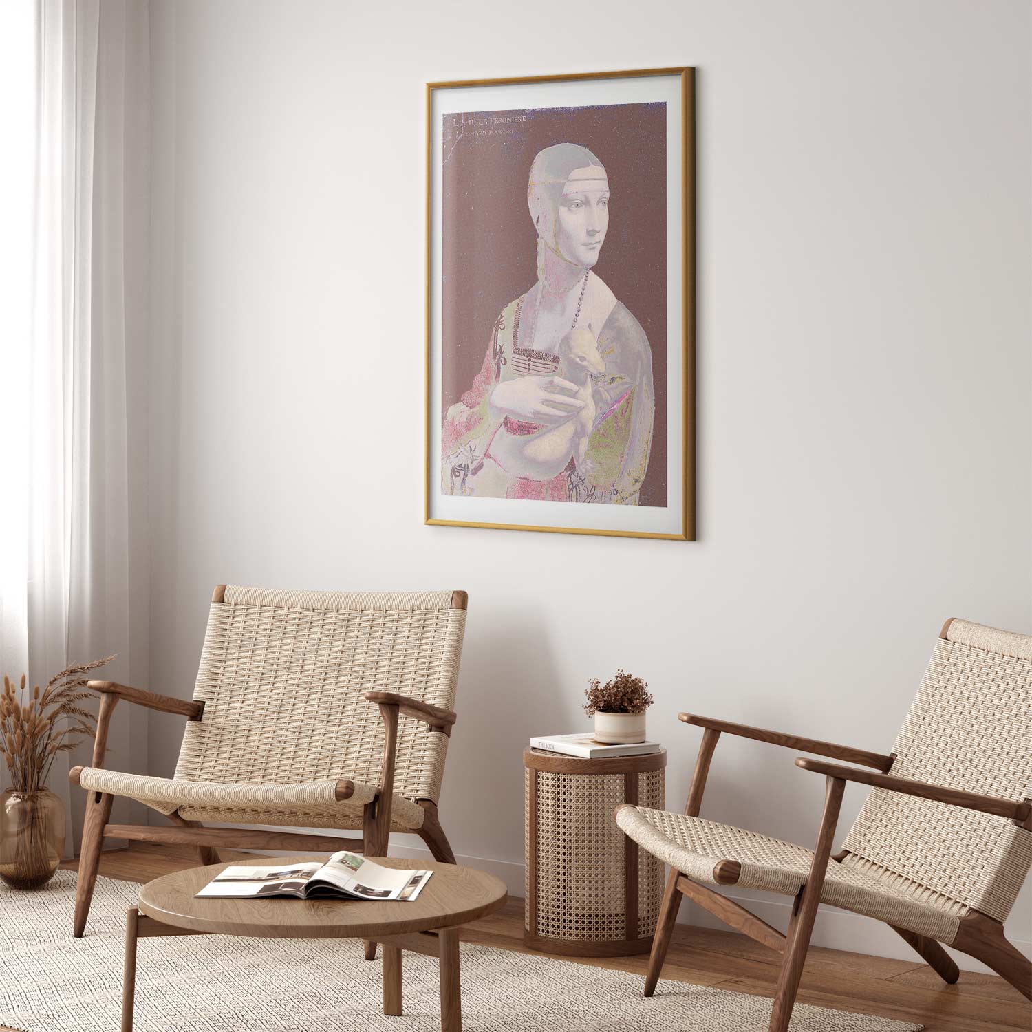 Pastel Woman Portrait Contemporary Poster