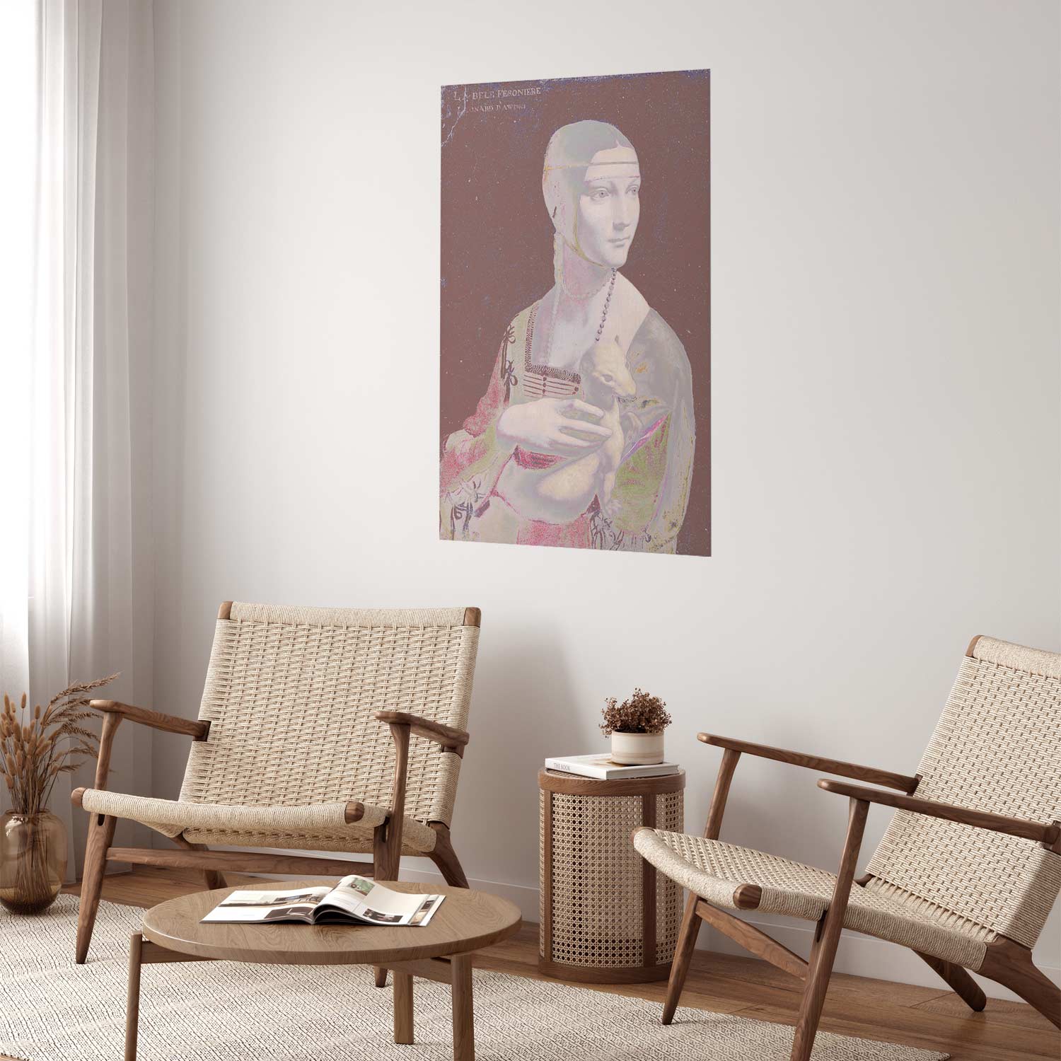 Pastel Woman Portrait Contemporary Poster