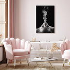 Woman Face Smoke Cloud Photo Canvas Print