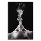 Woman Face Smoke Cloud Photo Canvas Print