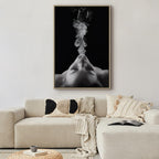Woman Face Smoke Cloud Photo Canvas Print
