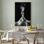 Woman Face Smoke Cloud Photo Canvas Print