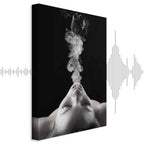 Woman Face Smoke Cloud Photo Canvas Print