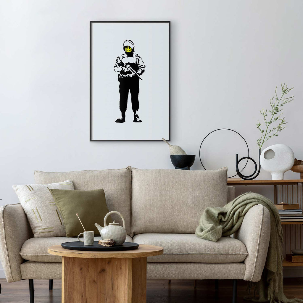 Smiling Policeman Street Art Poster