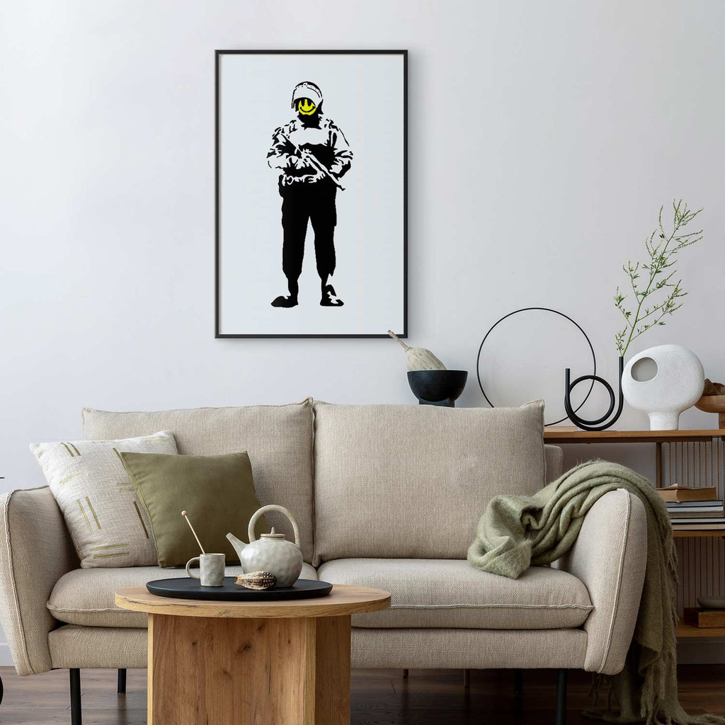 Smiling Policeman Street Art Poster