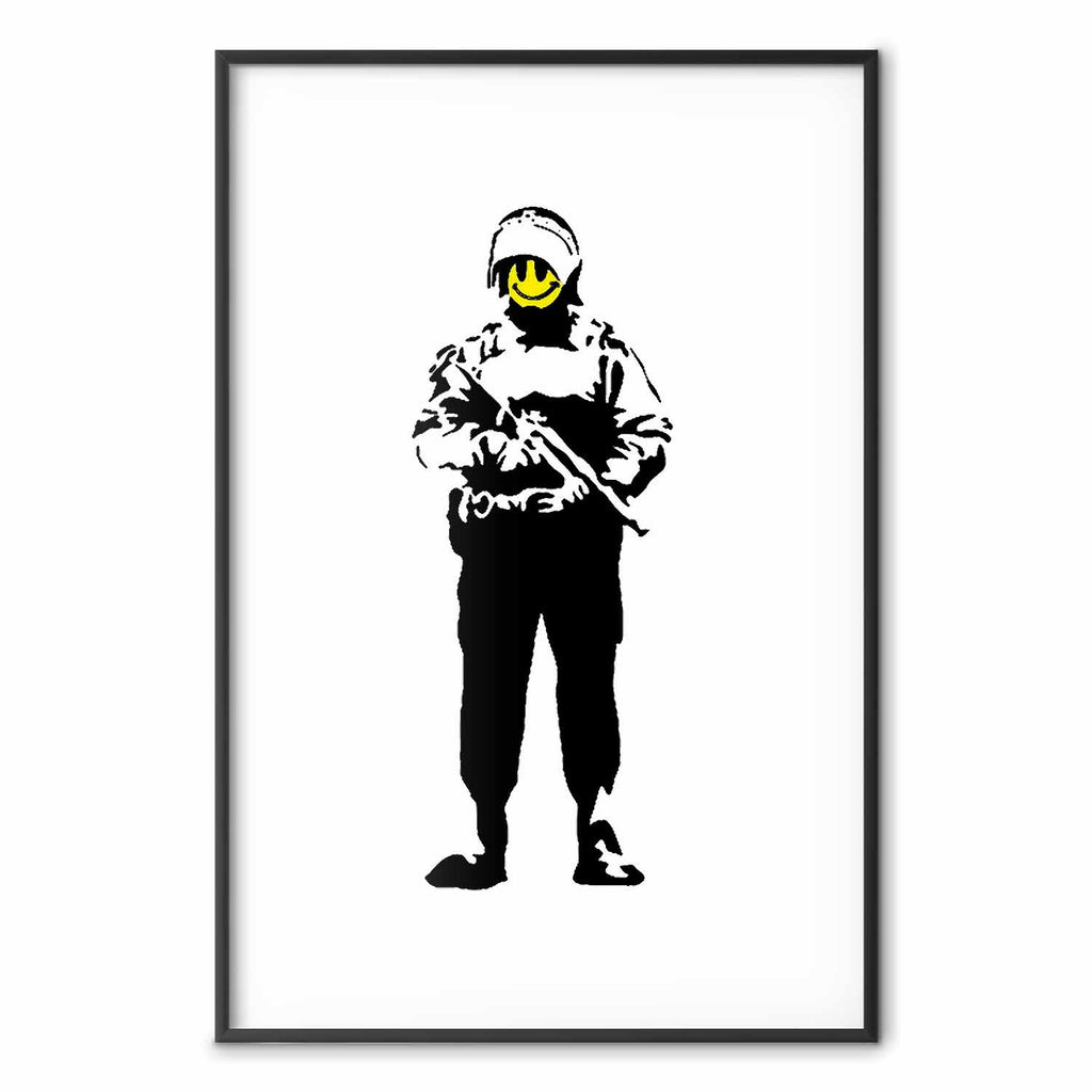 Smiling Policeman Street Art Poster