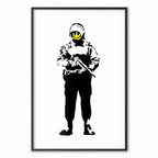Smiling Policeman Street Art Poster