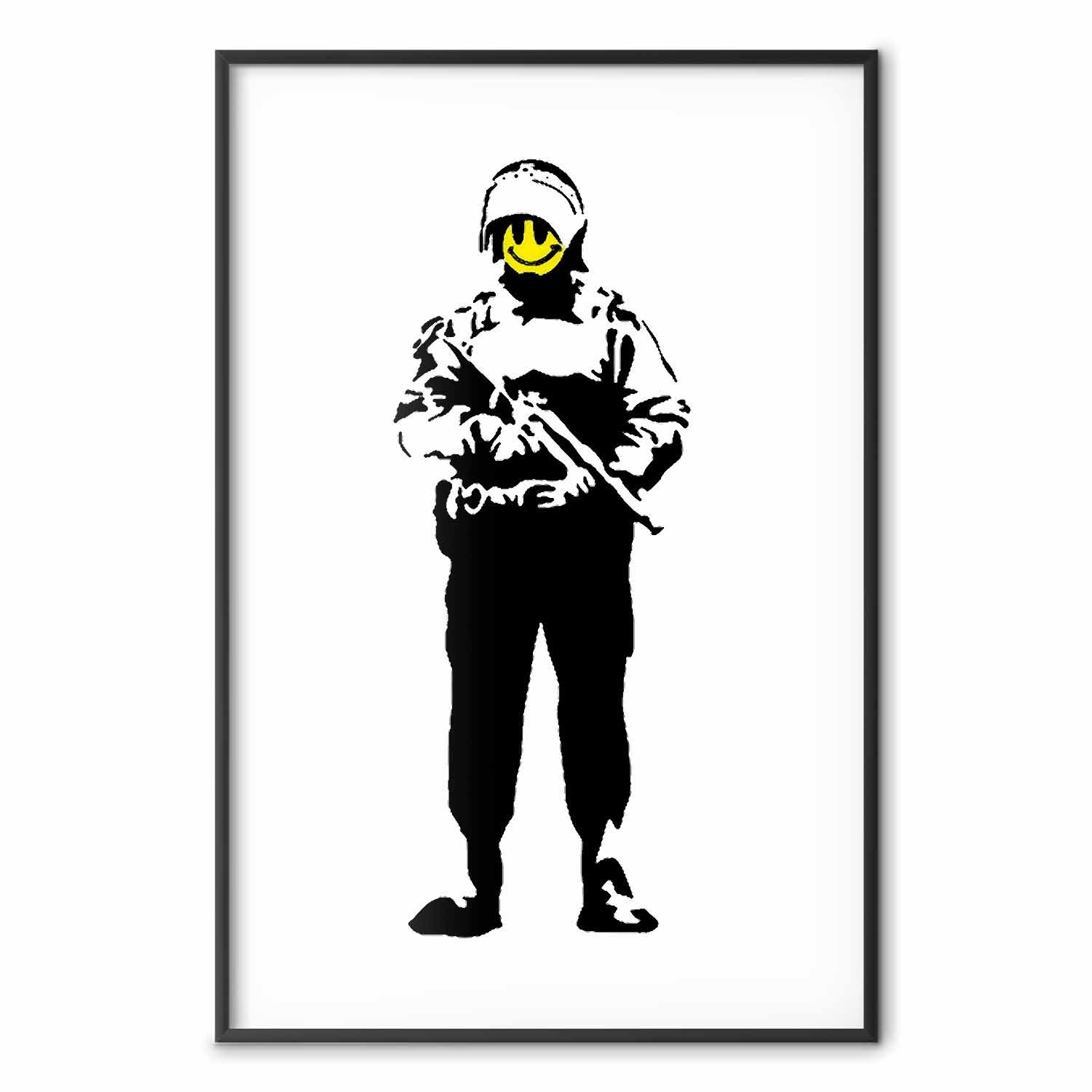 Smiling Policeman Street Art Poster