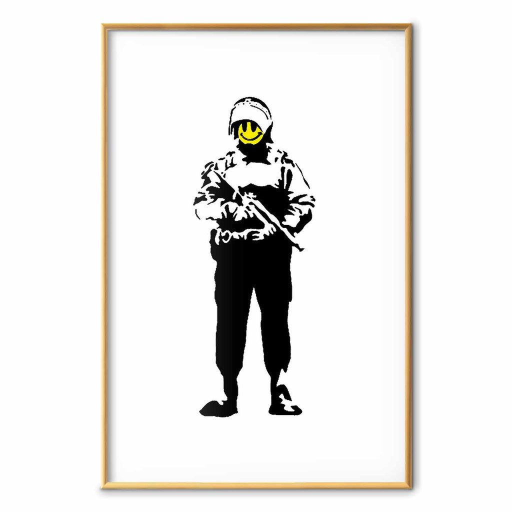 Smiling Policeman Street Art Poster