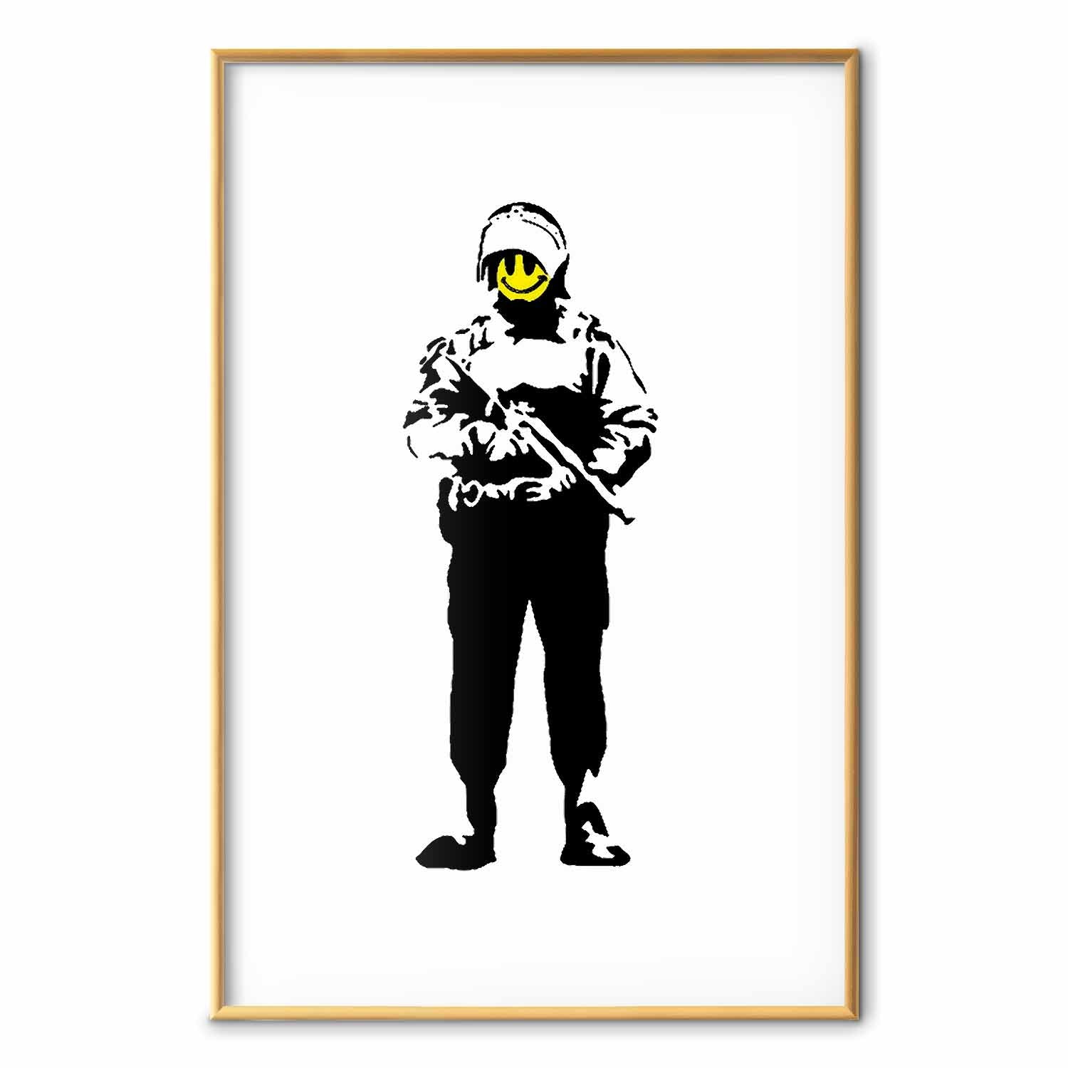 Smiling Policeman Street Art Poster