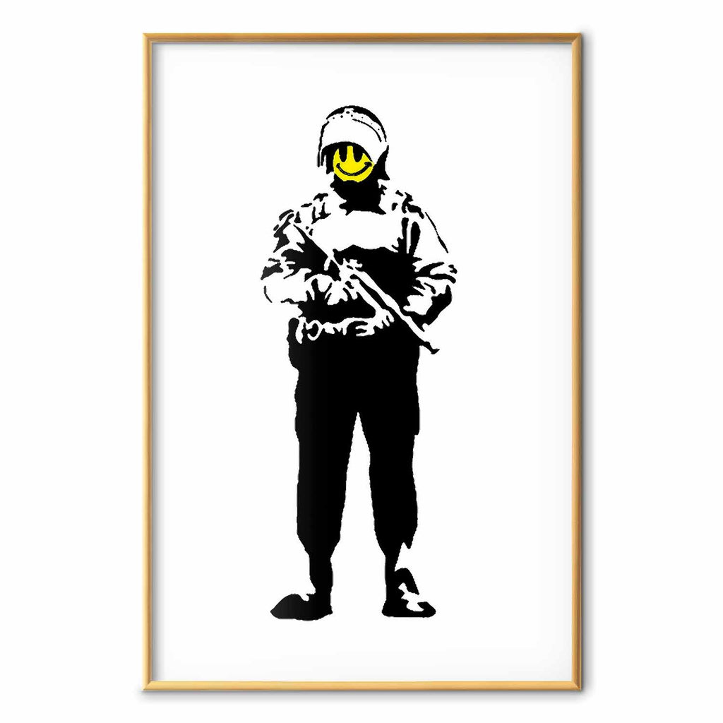 Smiling Policeman Street Art Poster