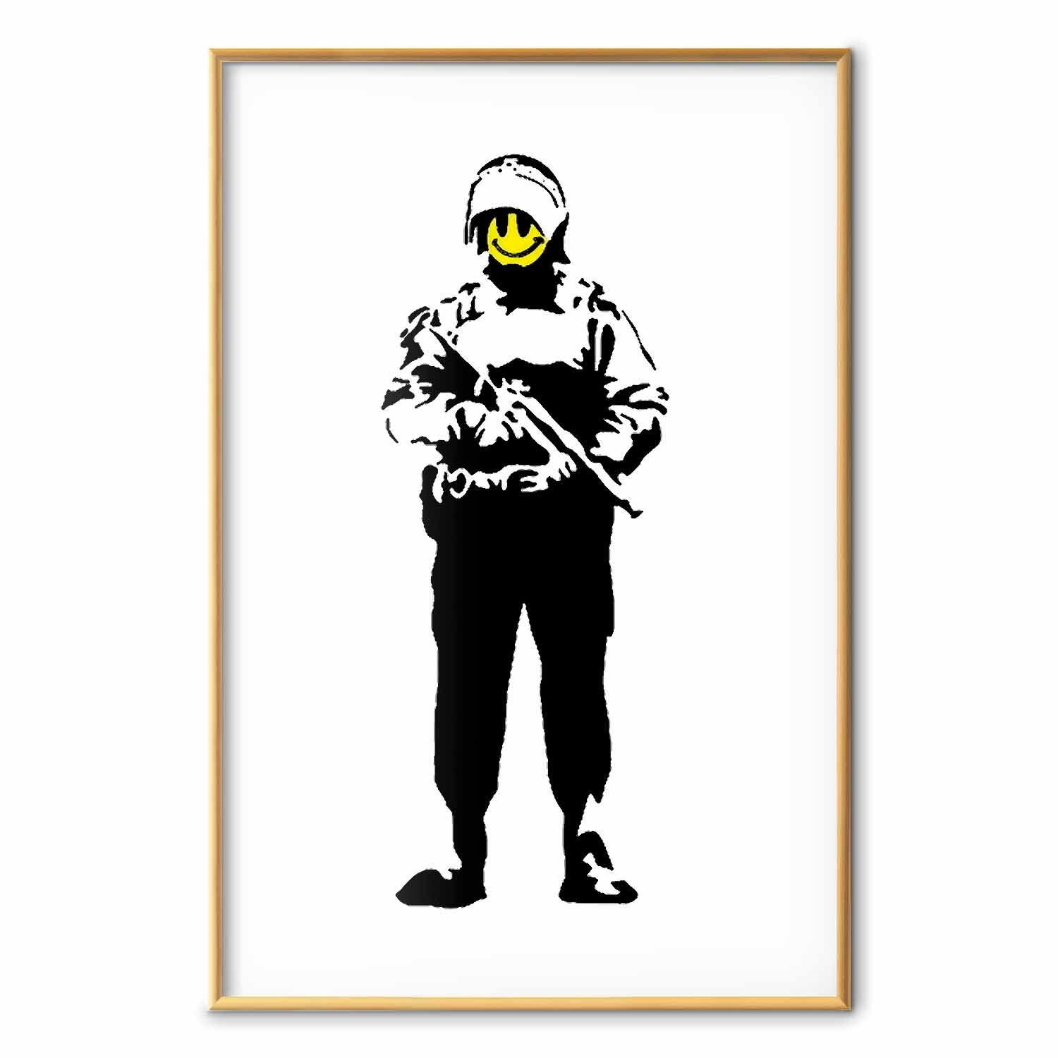 Smiling Policeman Street Art Poster