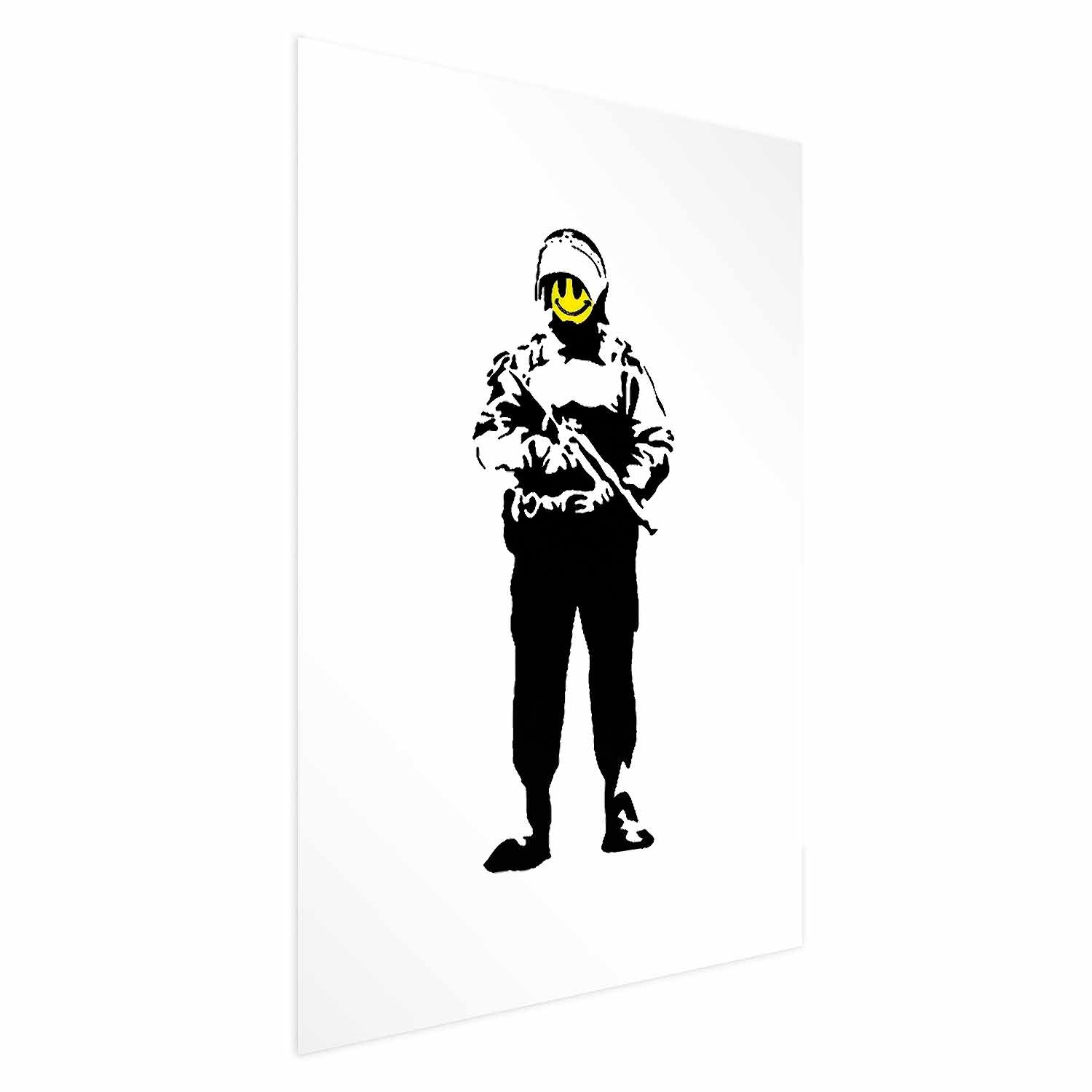 Smiling Policeman Street Art Poster
