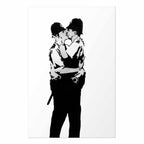 Kissing Coppers Street Art Poster