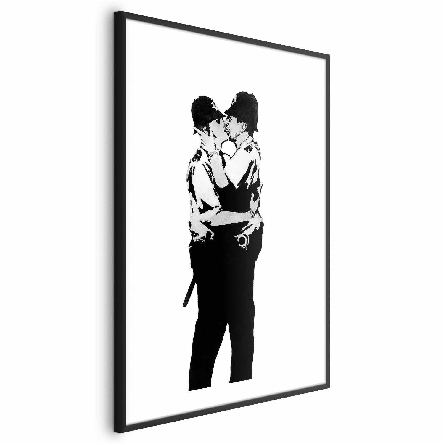 Kissing Coppers Street Art Poster