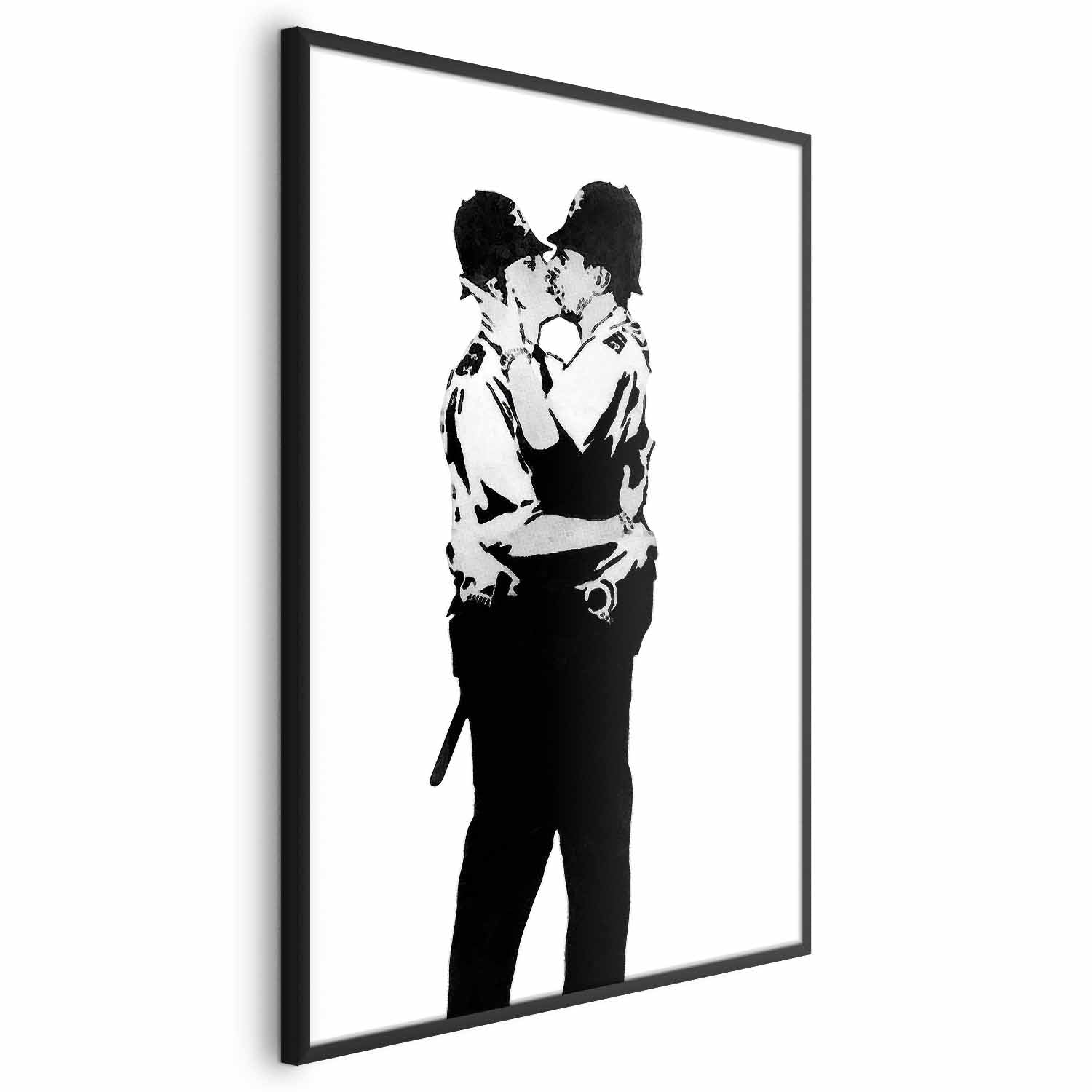 Kissing Coppers Street Art Poster