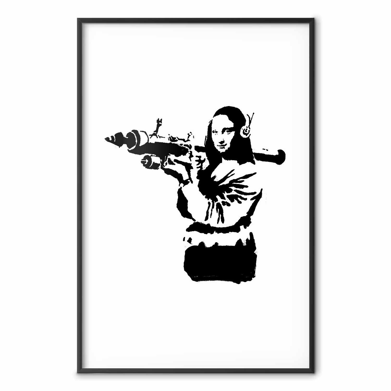 Banksy Mona Lisa Rocket Launcher Street Art Poster