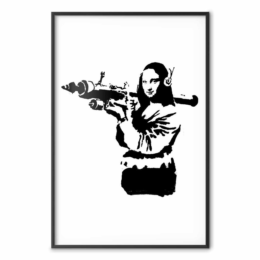 Banksy Mona Lisa Rocket Launcher Street Art Poster