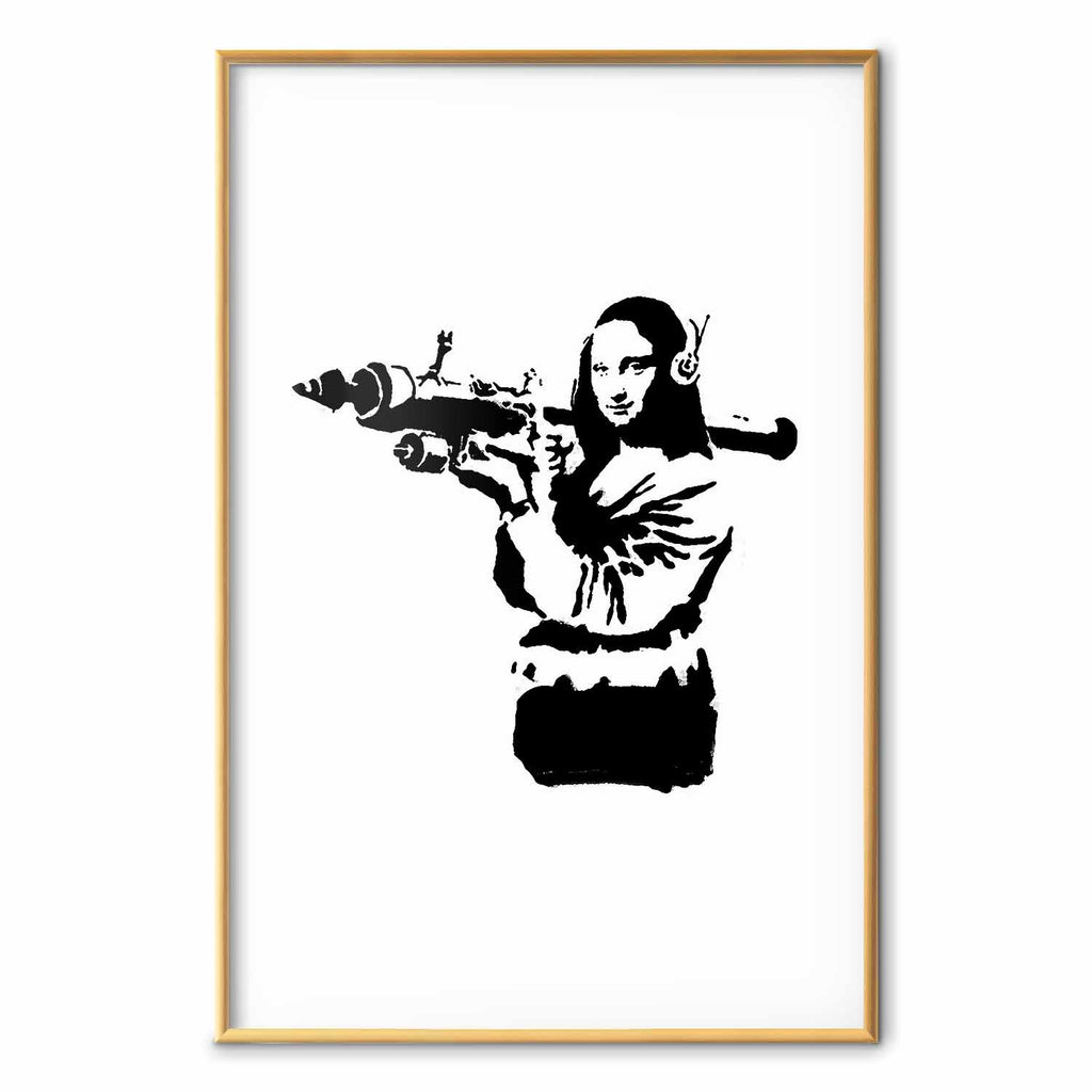 Banksy Mona Lisa Rocket Launcher Street Art Poster