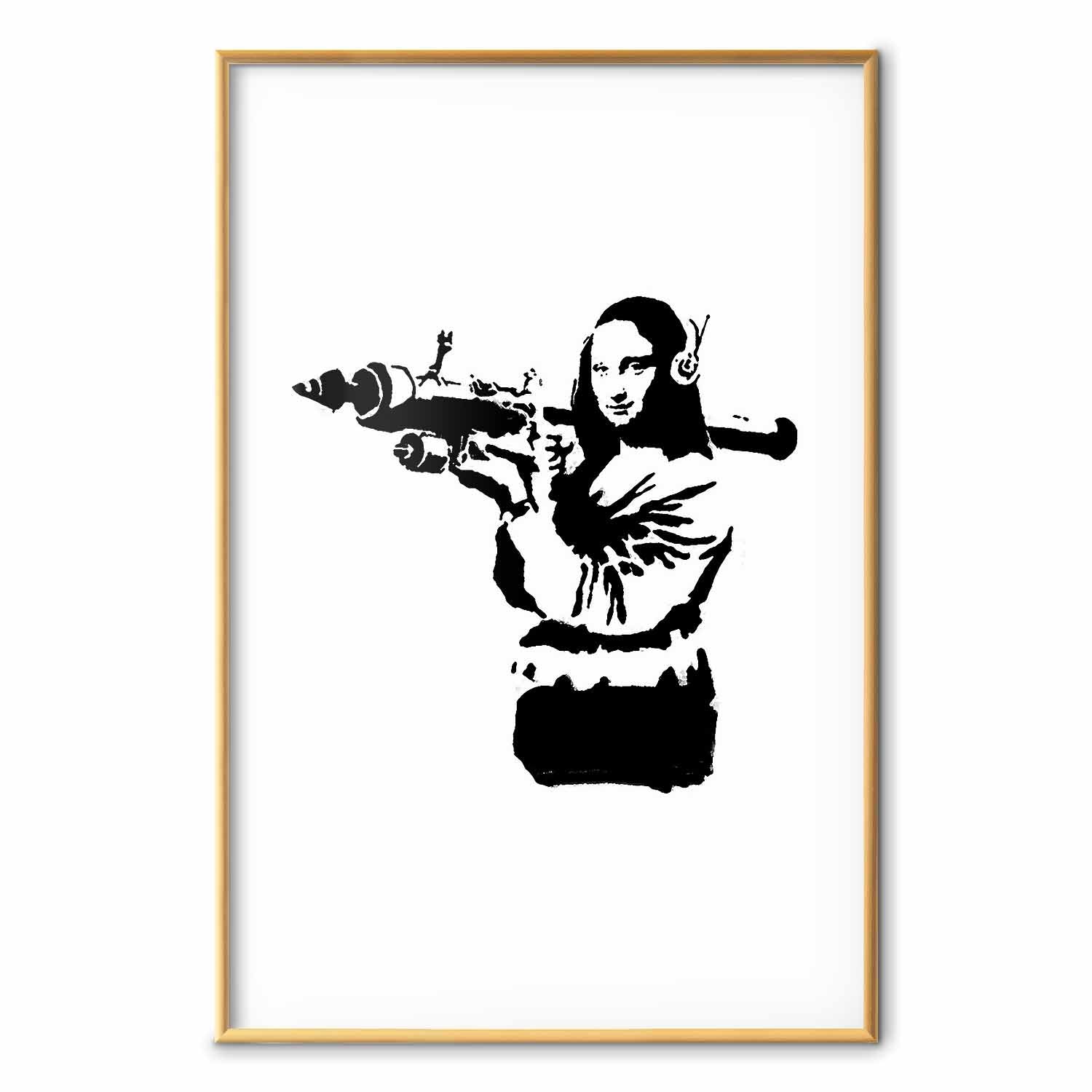 Banksy Mona Lisa Rocket Launcher Street Art Poster