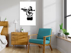 Canvas Print Banksy Mona Lisa with Rocket Launcher - Vertical (1 Part)