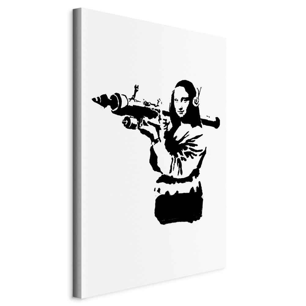 Banksy Mona Lisa Rocket Launcher Graffiti Canvas Print