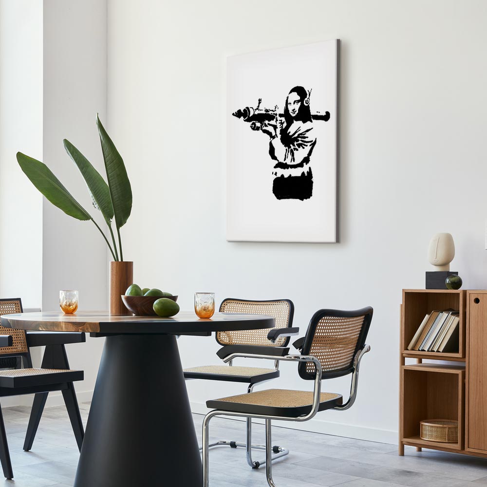 Banksy Mona Lisa Rocket Launcher Graffiti Canvas Print