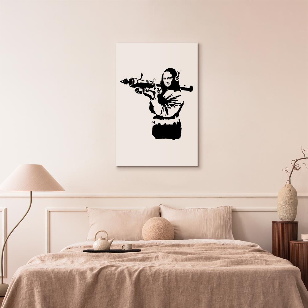 Banksy Mona Lisa Rocket Launcher Graffiti Canvas Print