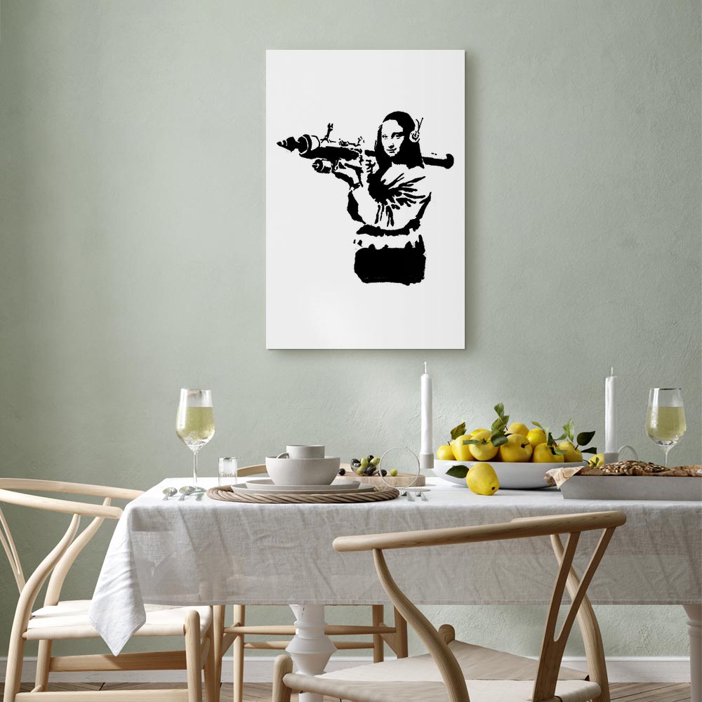 Banksy Mona Lisa Rocket Launcher Graffiti Canvas Print