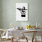 Banksy Mona Lisa Rocket Launcher Graffiti Canvas Print