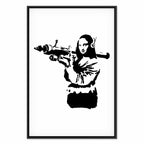 Banksy Mona Lisa Rocket Launcher Graffiti Canvas Print
