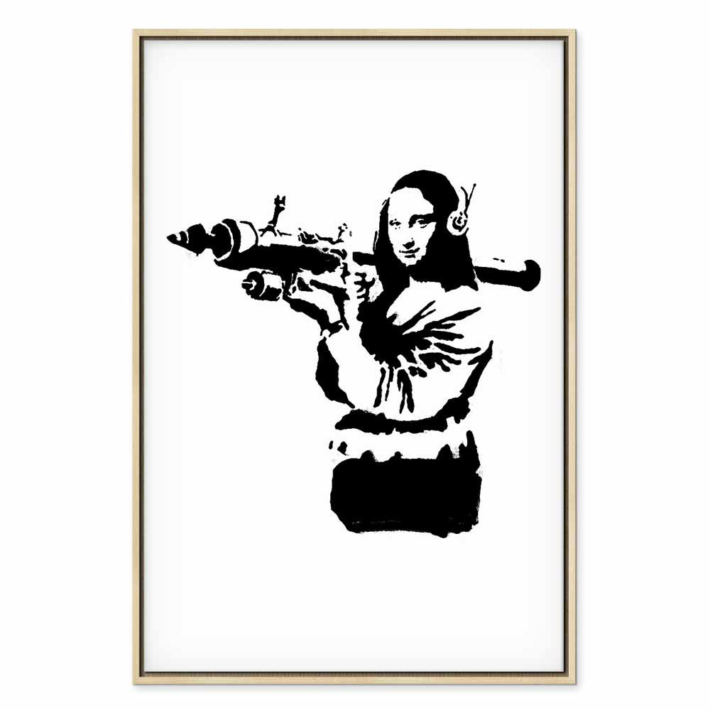 Banksy Mona Lisa Rocket Launcher Graffiti Canvas Print