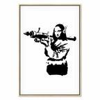 Banksy Mona Lisa Rocket Launcher Graffiti Canvas Print