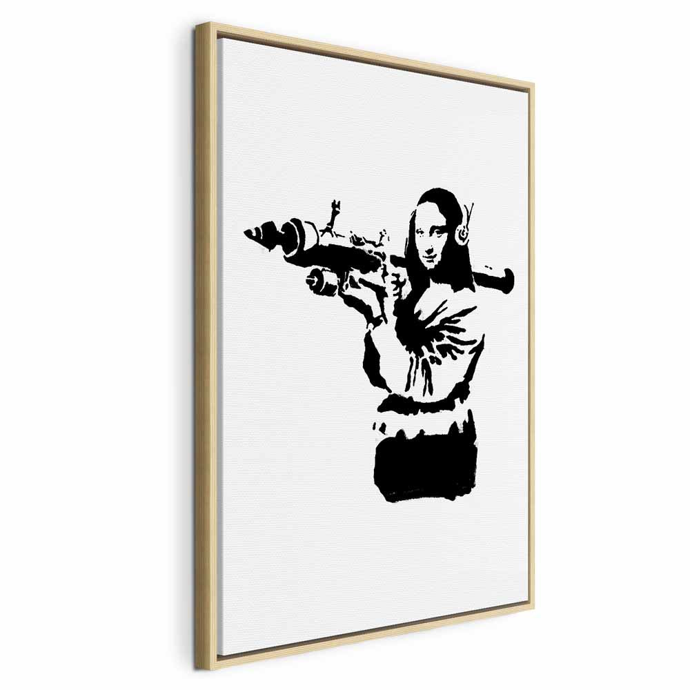 Banksy Mona Lisa Rocket Launcher Graffiti Canvas Print