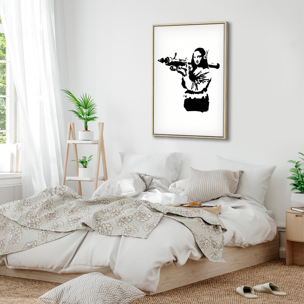 Banksy Mona Lisa Rocket Launcher Graffiti Canvas Print