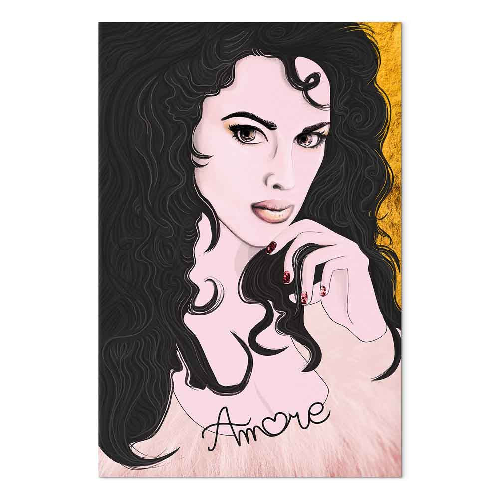 Romantic Woman Portrait Vertical Canvas Print